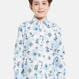 Octave Boys Spread Collar Conversational Printed Cotton Shirt-picture-9