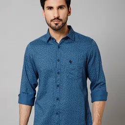 Cantabil Comfort Abstract Printed Spread Collar Cotton Casual Shirt-image-87