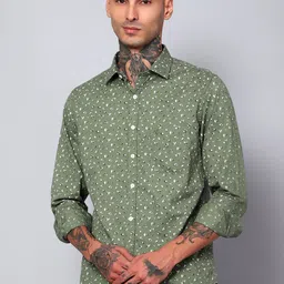 Cantabil Comfort Floral Printed Cotton Shirt-picture-32