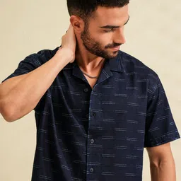 Locomotive Washed Dobby Textured Cuban Collar Relaxed Shirt-picture-34