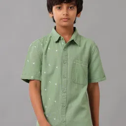 UNDER FOURTEEN ONLY Boys Abstract Printed Opaque Cotton Casual Shirt-picture-22