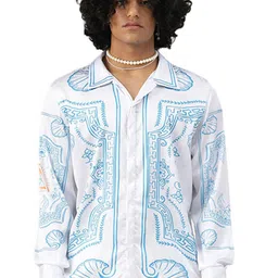 CLUBHAVANA Men Comfort Spread Collar Ethnic Motifs Printed Casual Shirt-picture-26