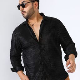 Instafab Plus Men Plus SIze Comfort Textured Casual Shirt-picture-40