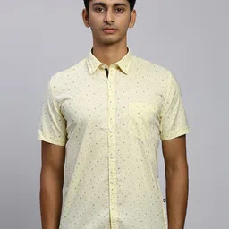 Parx Slim Fit Printed Spread Collar Short Sleeves Casual Shirt-image-0