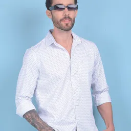 Crimsoune Club Classic Slim Fit Micro Ditsy Printed Cotton Casual Shirt-picture-18