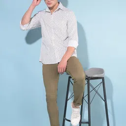 Crimsoune Club Classic Slim Fit Geometric Printed Casual Shirt-image-97