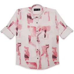 CAVIO Boys Comfort Abstract Printed Spread Collar Pure Cotton Casual Shirt-picture-34