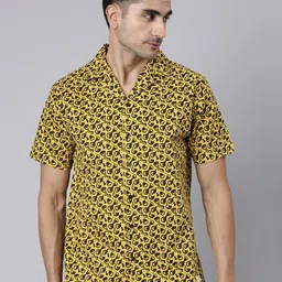 Joven Abstract Printed Slim Fit Cotton Casual Shirt-picture-12