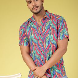 Rigo Men Premium Slim Fit Opaque Printed Casual Shirt-picture-2