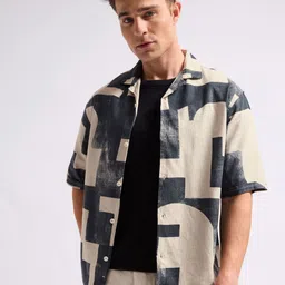 MISCHIEF MONKEY Men Classic Boxy Opaque Printed Casual Shirt-picture-41