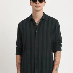 THE BEAR HOUSE Striped Slim Fit Casual Shirt-image-6