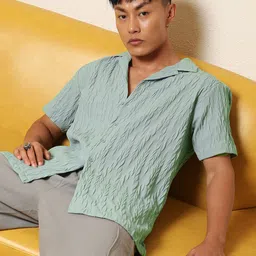 Campus Sutra Grain-Textured Shirt-image-95