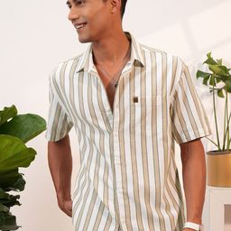 LOCOMOTIVE Premium Textured Striped Cotton Relaxed Shirt-picture-22