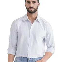 RARE RABBIT Men Comfort Spread Collar Vertical Striped Cotton Casual Shirt-picture-27