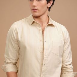 HIGHLANDER Men Slim Fit Spread Collar Vertical Striped Cotton Casual Shirt-picture-36