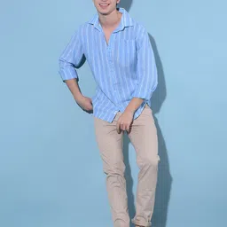 Crimsoune Club Classic Slim Fit Vertical Striped Casual Shirt image 1