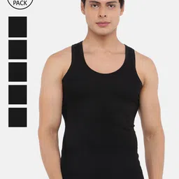 Dollar Bigboss Men Solid Pack of 6 Cotton Innerwear Vests-image-25