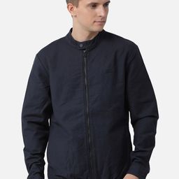 t-base Men Navy Blue Windcheater Tailored Jacket-picture-18