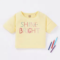 Ed-a-Mamma Girls Typography Printed Drop-Shoulder Sleeves Cotton T-shirt-picture-37