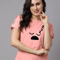 Friskers Peach-Coloured Slit Sleeves Pure Cotton Top-picture-10