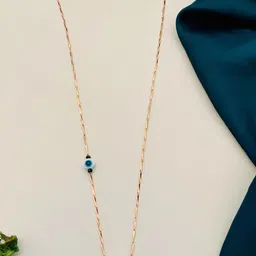DressBerry Rose Gold-Toned Rose Gold-Plated AD Teardrop Shaped Pendant With Chain-picture-29