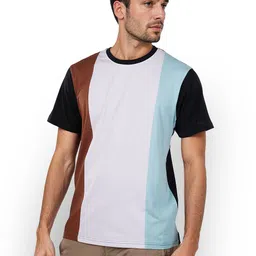 Celio Men Colourblocked Printed Round Neck Cotton T-Shirt-picture-12
