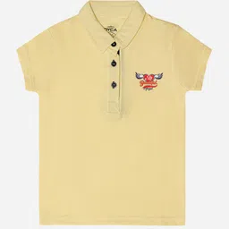 DYCA Girls Polo Collar Short Sleeves Cotton T-shirt-picture-55