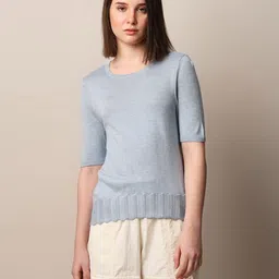 ONLY Women Striped Round Neck T-Shirt-image-52