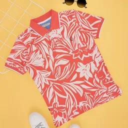 Pantaloons Junior Boys Floral Printed Polo Collar Cotton T-shirt-picture-10