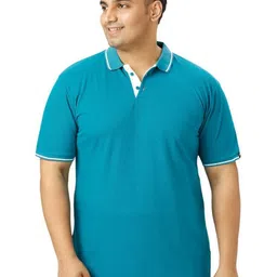 Wear Your Opinion Men Plus Size Tipped Polo Collar Pique Cotton Tshirt-image-89