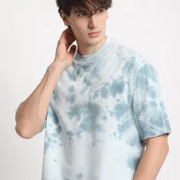 THE BEAR HOUSE Abstract Dyed Round Neck Oversized T-shirt-image-0