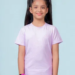 NUSYL Girls Round Neck Short Sleeves T-shirt-image-0