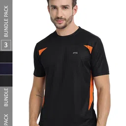 FTX Pack Of 3 Colourblocked Round Neck Dry-Fit Sports T-shirt image 1
