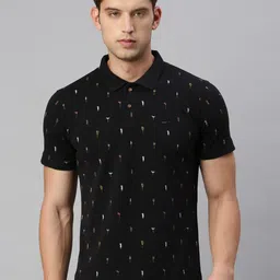 VRIKSH Conversational Printed Polo Collar Cotton Regular T-shirt-picture-27
