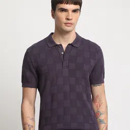 THE BEAR HOUSE Checked Polo Collar Cotton T-shirt-picture-42