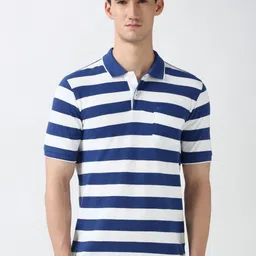 Peter England Men Striped Polo Collar Cotton T-shirt-picture-21