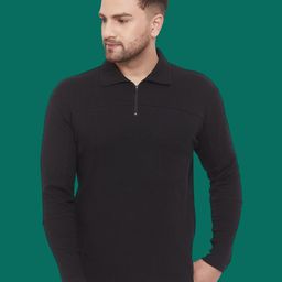 Hypernation Men Solid Polo Collar Cotton T-shirt-picture-44