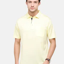 Classic Polo Men Yellow Polo Collar Pockets T-shirt-picture-36