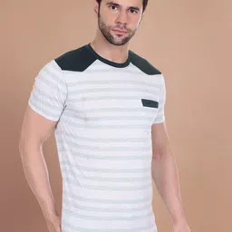 AXMANN Striped Round Neck Short Sleeves Cotton T-shirt-picture-18