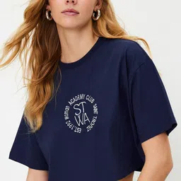 Trendyol Women Typography Pockets T-shirt-picture-24