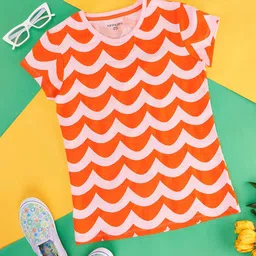Pantaloons Junior Girls Abstract Printed Cotton T-shirt-image-25