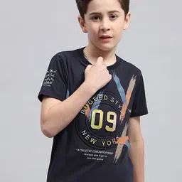 Monte Carlo Boys Typography Printed Round Neck Cotton T-shirt-picture-27