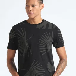 Flying Machine Tropical Printed Pure Cotton T-shirt-image-5