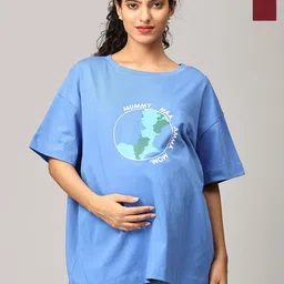 The Mom Store Women 2 Printed Pockets T-shirt-image-46
