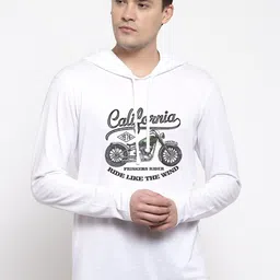 Friskers Men White Varsity Printed Full Sleeve Hooded T-Shirt-picture-38