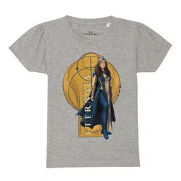 Marvel by Wear Your Mind Girls Grey Eternals Printed Pure Cotton T-shirt-picture-16