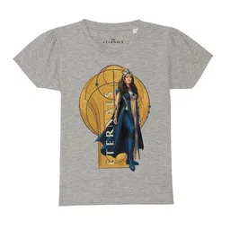 Marvel by Wear Your Mind Girls Grey Eternals Printed Pure Cotton T-shirt-picture-19