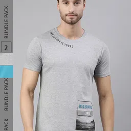 Joven Pack Of 2 Typography Printed Pure Cotton T-shirt-picture-13