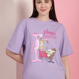 Fabflee Women Printed V-Neck Extended Sleeves Pockets T-shirt-picture-35