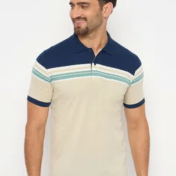 Duke Men Striped Polo Collar Cotton T-shirt image 1